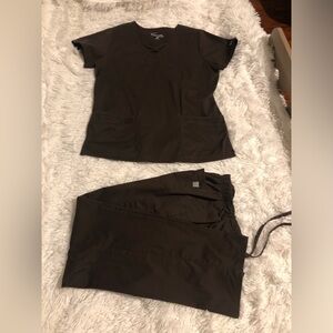 Butter Soft Stretch Brown Medium Scrub Set